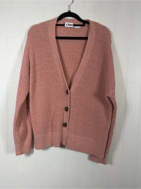 Ricki’s Pink Chunky Knit Button Front Cardigan Sweater Large
